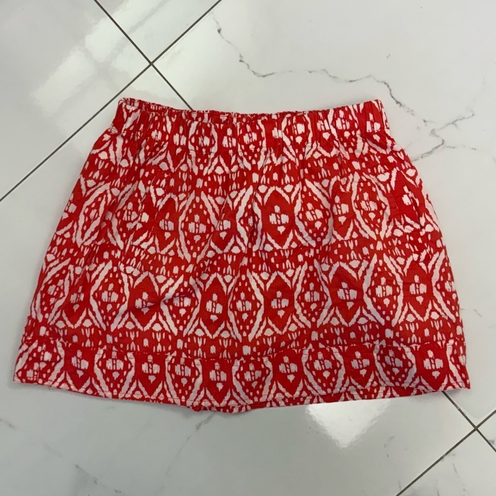 J. Crew Red and White Mini Skirt size S